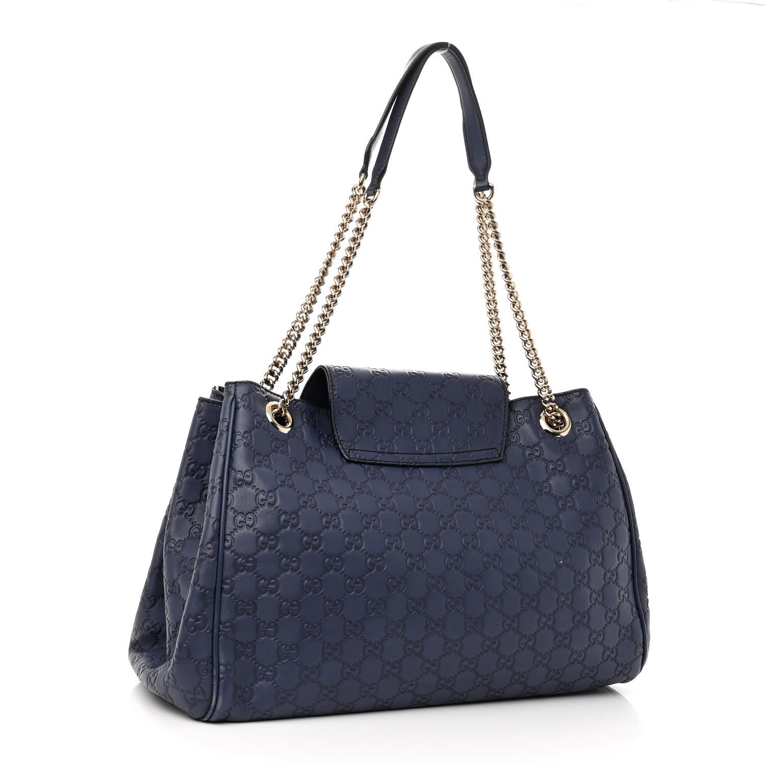 Gucci Guccissima Medium Emily Shoulder Bag Blue 3 of 14