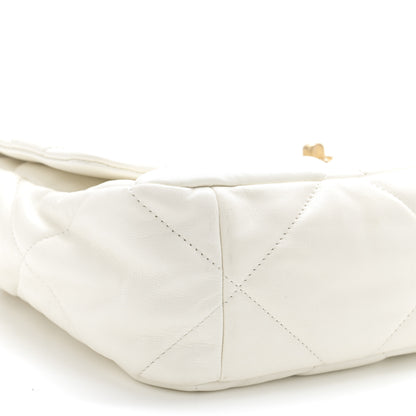 Chanel Lambskin Quilted Large Chanel 19 Flap White 9 of 10