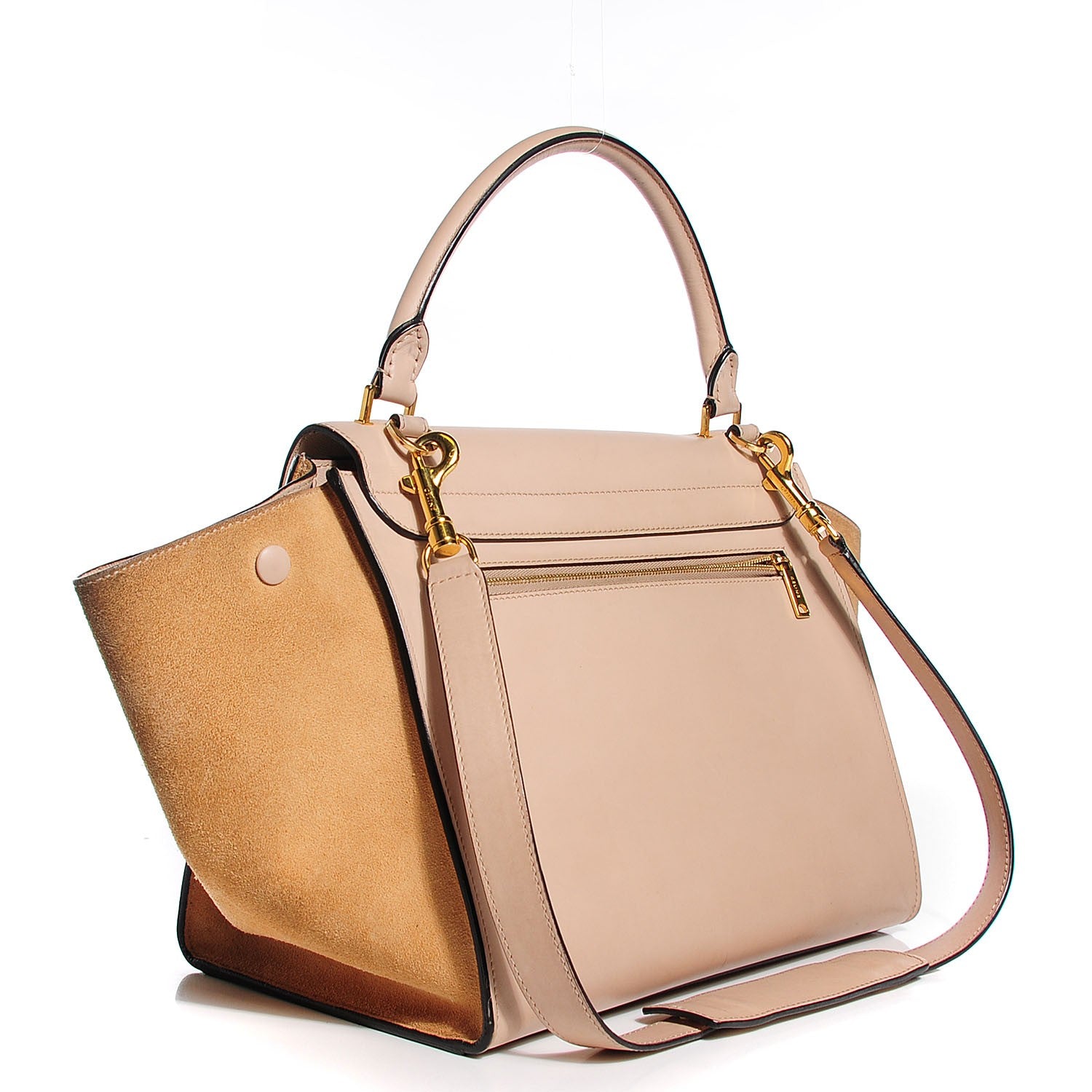 Celine Smooth Calfskin Suede Small Trapeze Beige 3 of 7