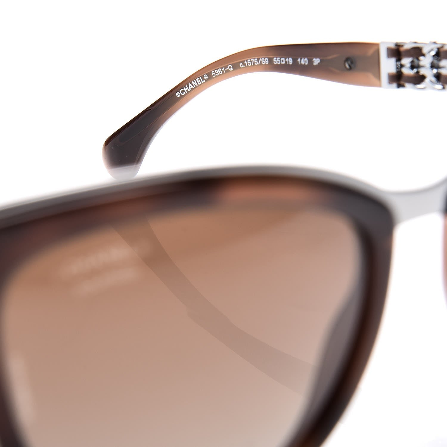 Chanel Lambskin Chain Polarized Sunglasses 5361-Q Brown 5 of 8