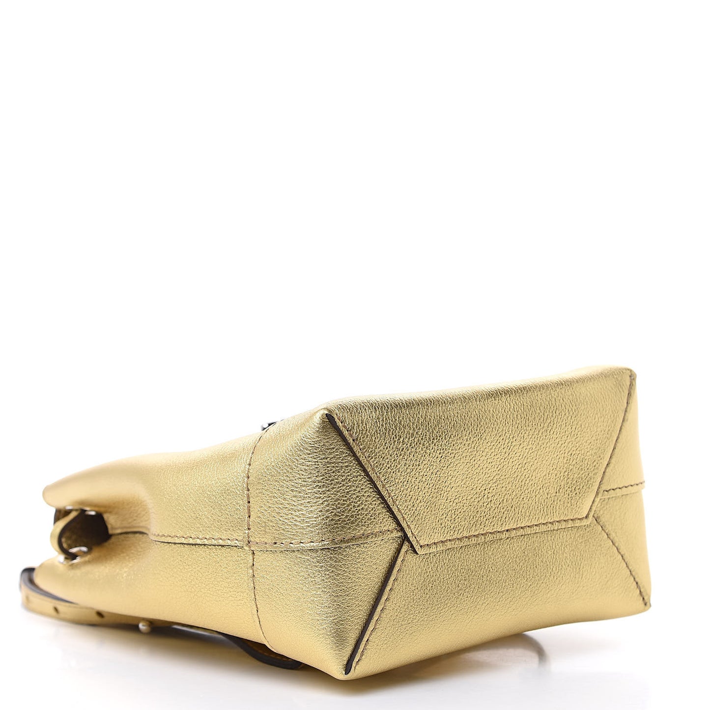 Metallic Calfskin Lockme Mini Backpack Gold