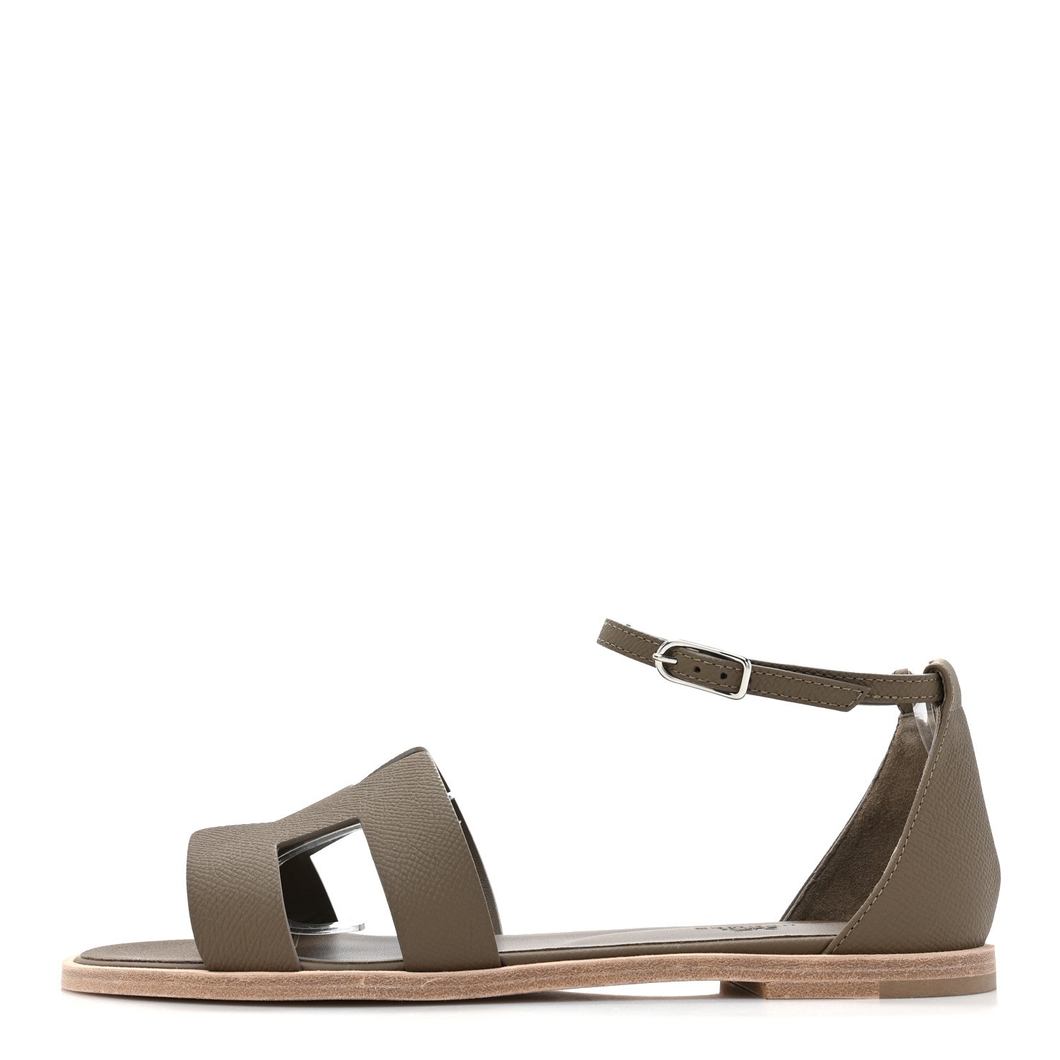 Hermes Epsom Santorini Sandals 40 Etoupe 1 of 8