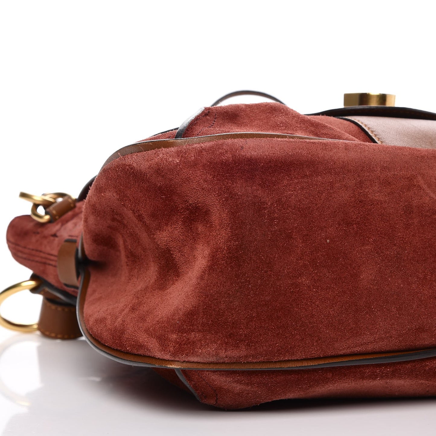 Suede Studded Small Lexa Shoulder Bag Saffron Red