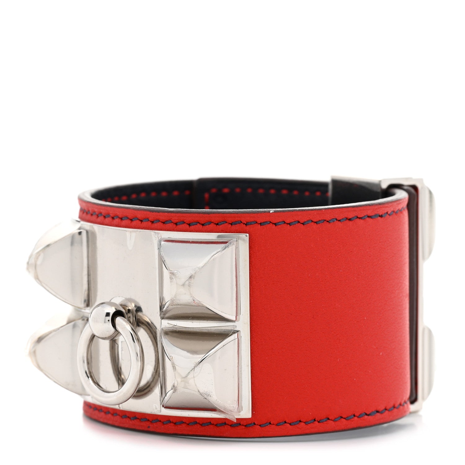 Hermes Swift Collier de Chien CDC Bracelet Rouge Vif Bleu Indigo 1 of 7