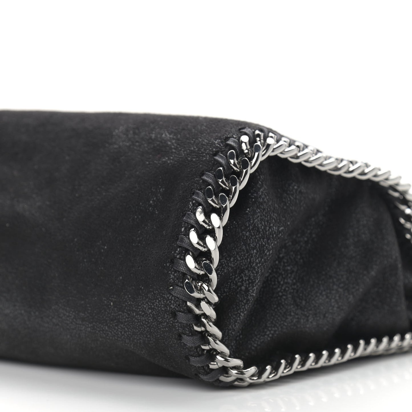 Shaggy Deer Mini Falabella Fold Over Tote Black