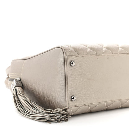 Chanel Metallic Caviar Quilted Vertical Bowler Light Gold 9 of 11