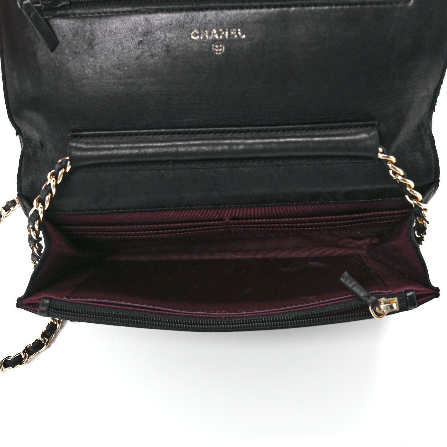 Chanel Lambskin Quilted Wallet On Chain WOC Black 5 of 12