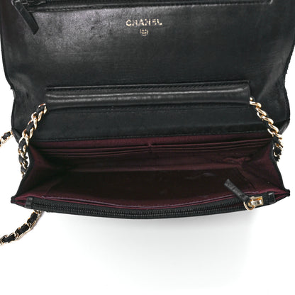Chanel Lambskin Quilted Wallet On Chain WOC Black 5 of 12