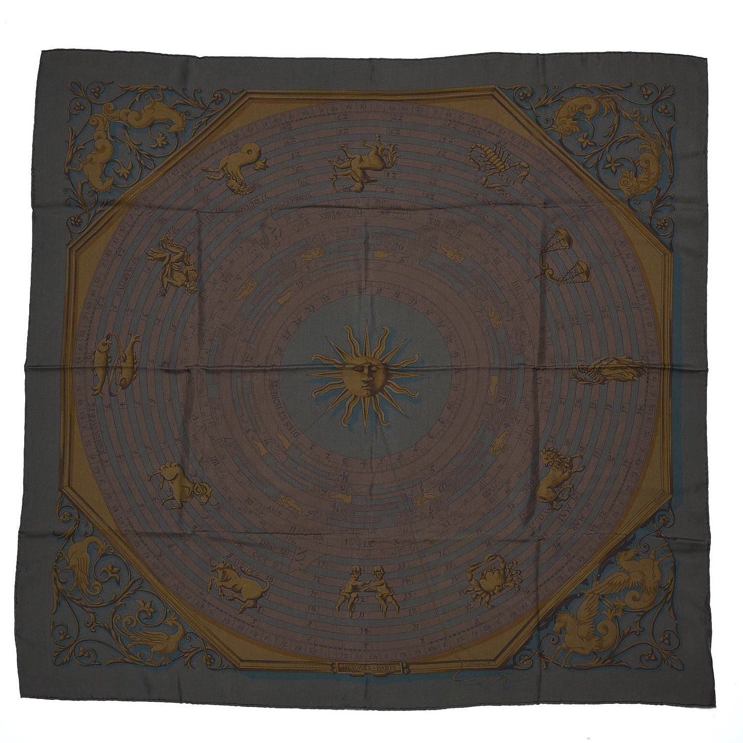 Silk Dip Dye Astrologie Scarf 90 Bronze Poivre