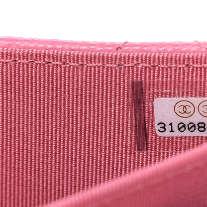 Chanel Caviar Quilted Flap Card Holder On Chain Pink 10 of 11