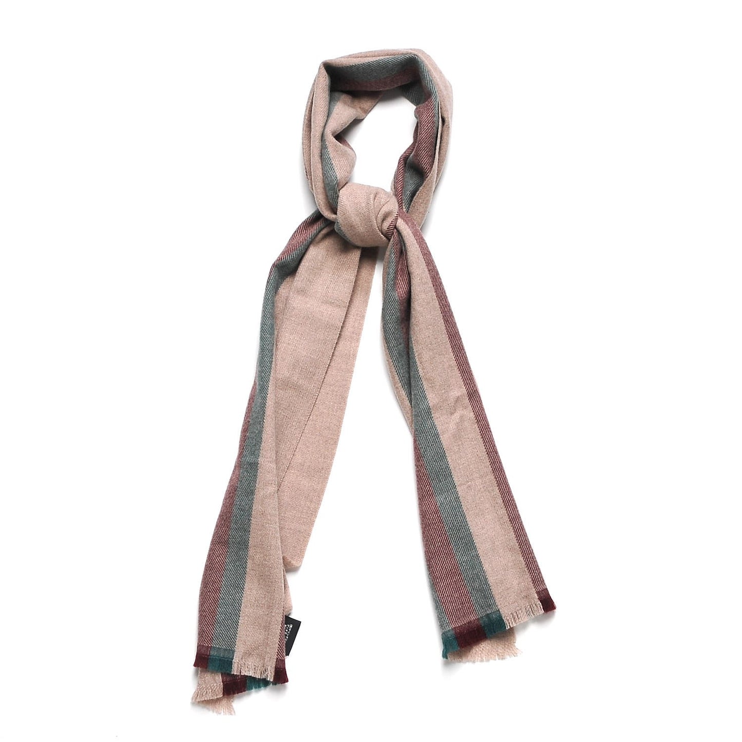 Wool Junweb Scarf Sand Bordeaux