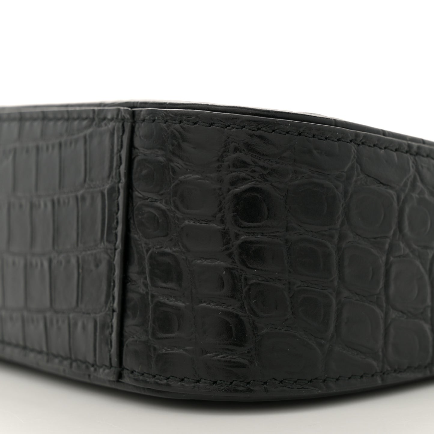Calfskin Crocodile Embossed Le 5 A 7 Hobo Black