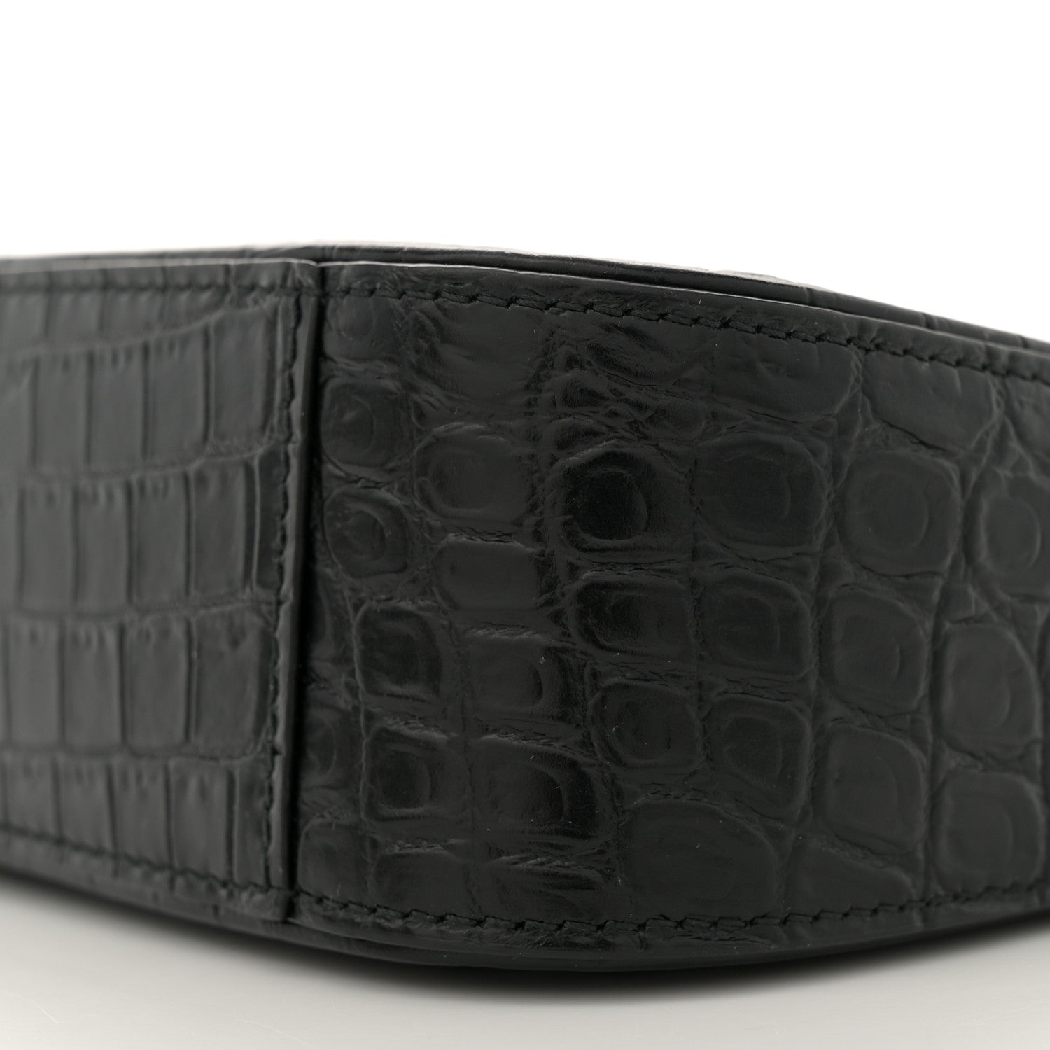 Saint Laurent Calfskin Crocodile Embossed Le 5 A 7 Hobo Black 10 of 10