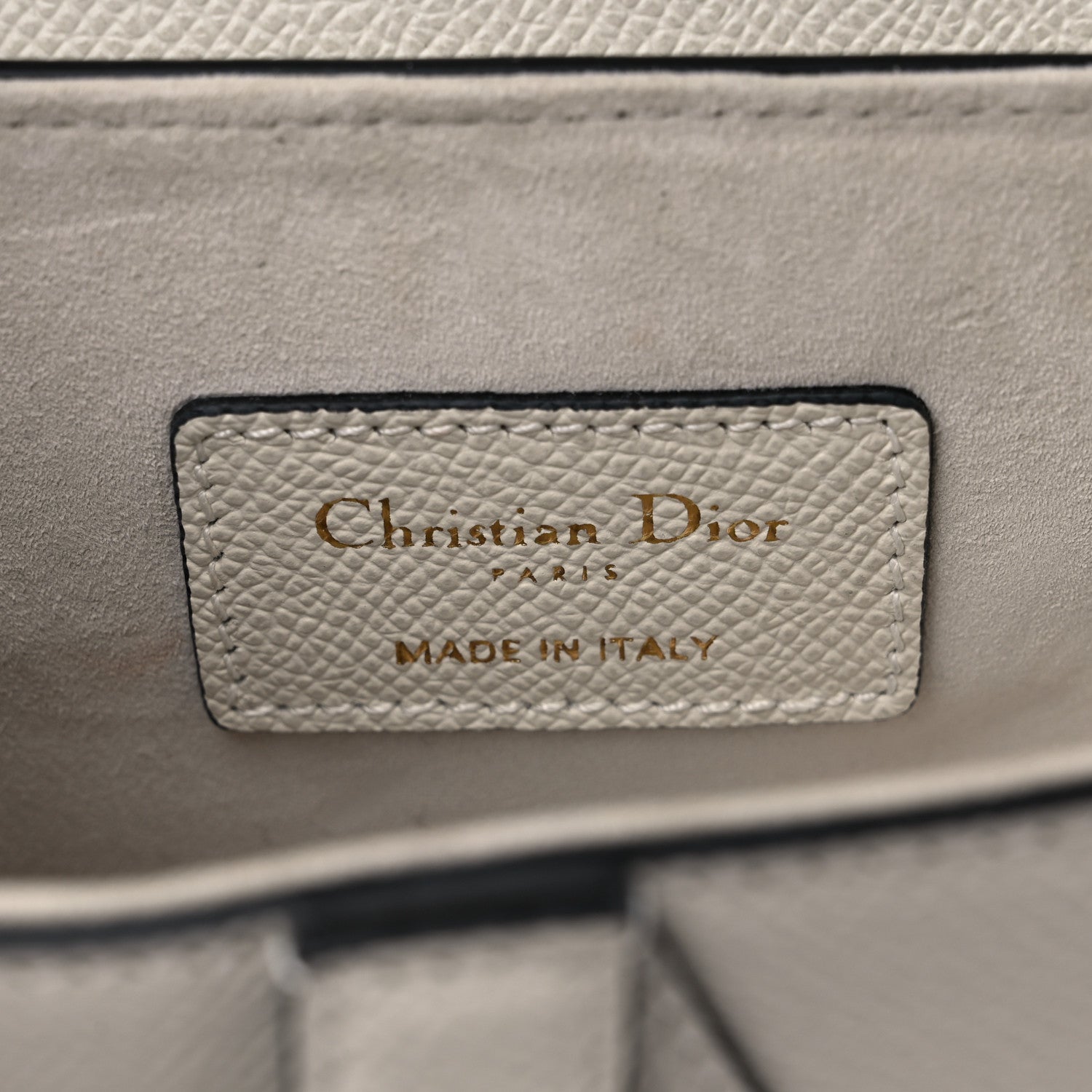Christian Dior Grained Calfskin Mini Saddle Bag With Strap White 6 of 11