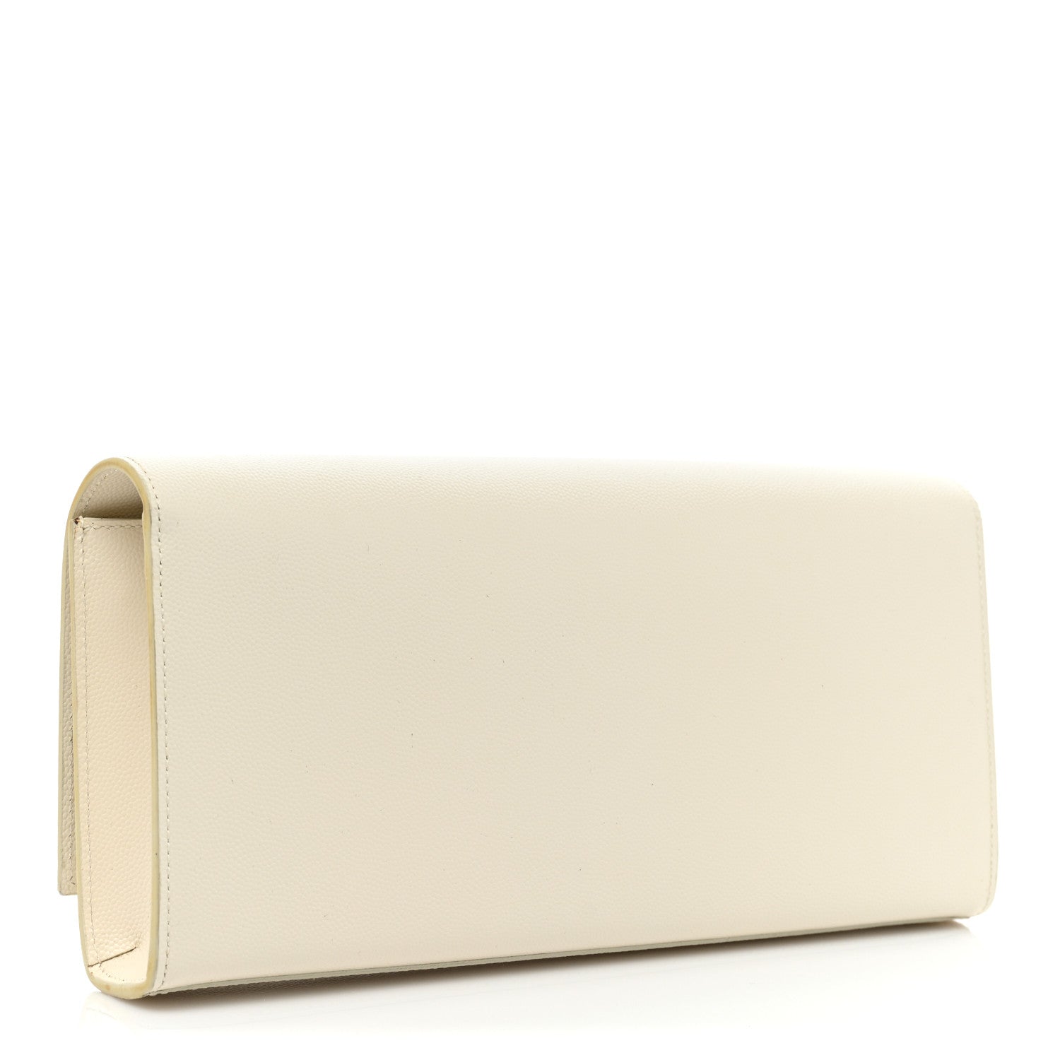 Saint Laurent Grain De Poudre Classic Monogram Cassandre Clutch Dove White 3 of 14
