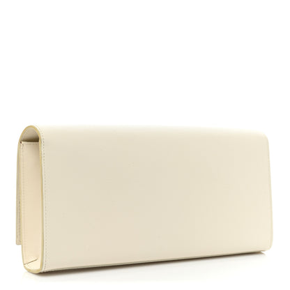 Saint Laurent Grain De Poudre Classic Monogram Cassandre Clutch Dove White 3 of 14