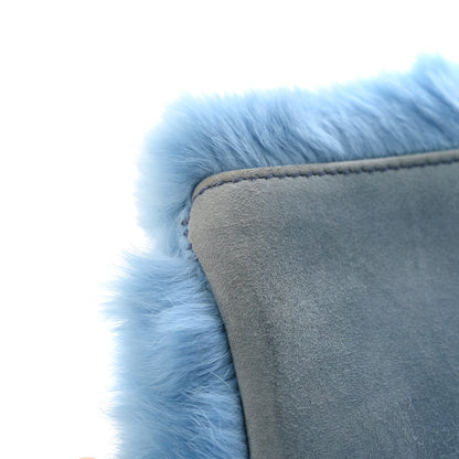Miu Miu Rabbit Fur Crystal Flap Clutch Blue 11 of 11