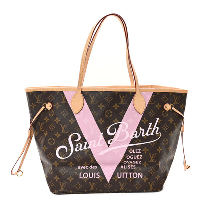 Louis Vuitton Monogram Saint Barth V Neverfull MM Rose Ballerine 1 of 11