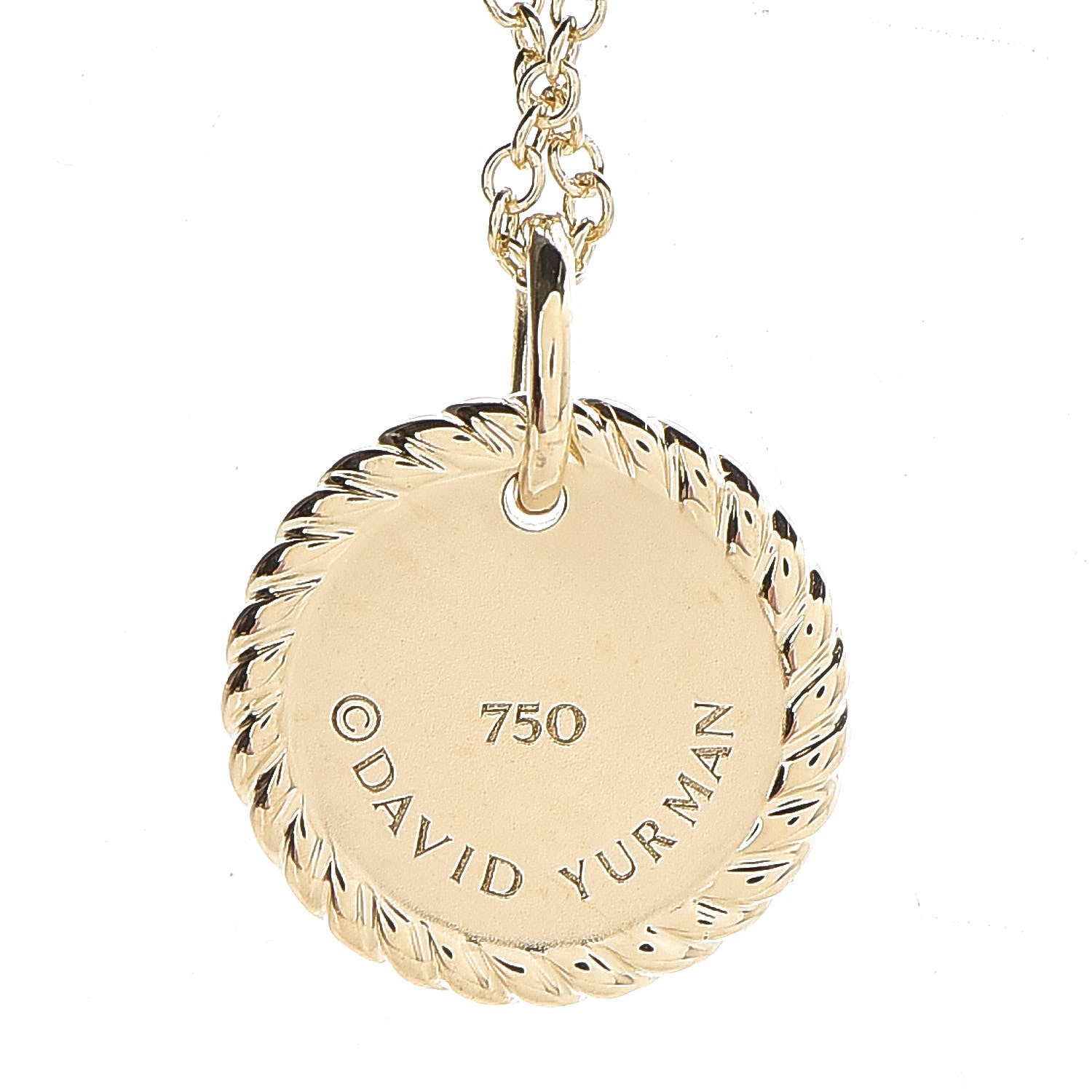 David Yurman 18K Yellow Gold Blue Sapphire Diamond Evil Eye Necklace 5 of 6