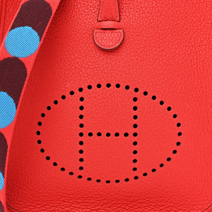 Hermes Taurillon Maurice Flipperball Sangle Evelyne TPM Rouge De Coeur Bleu Frida 8 of 11