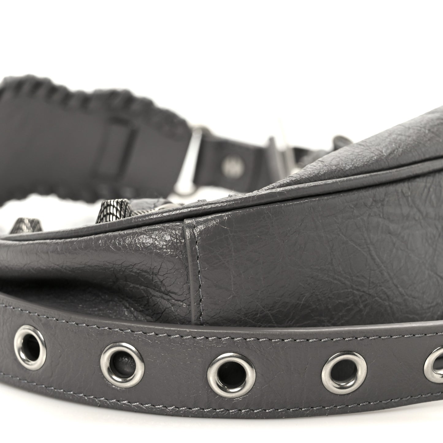 Agneau Arena Le Cagole Shoulder Bag XS Dark Grey