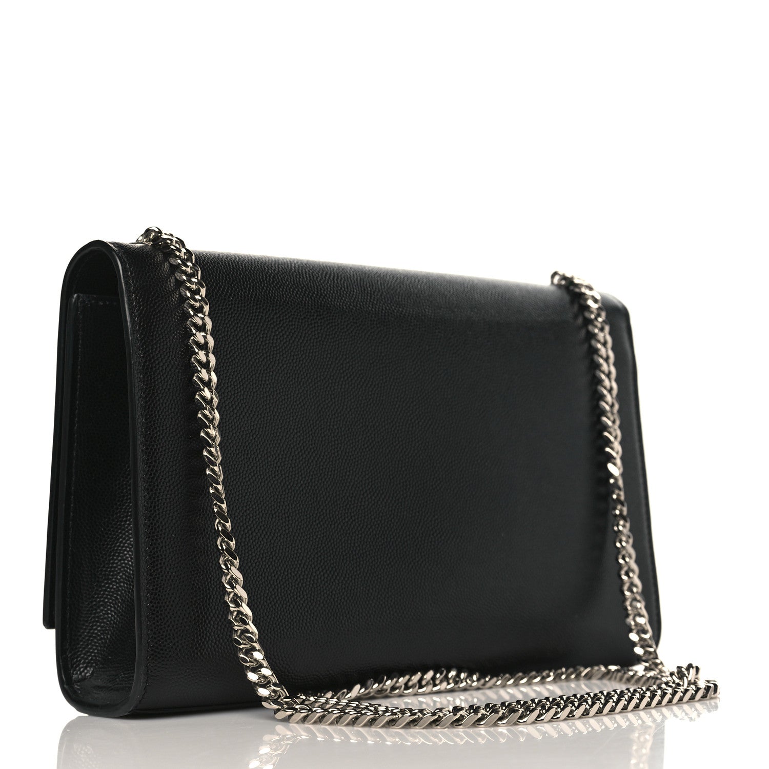 Saint Laurent Grain De Poudre Medium Classic Monogram Kate Satchel Black 3 of 9