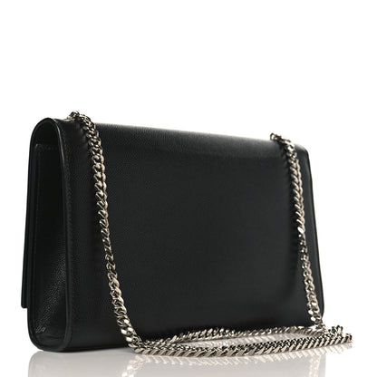 Saint Laurent Grain De Poudre Medium Classic Monogram Kate Satchel Black 3 of 9