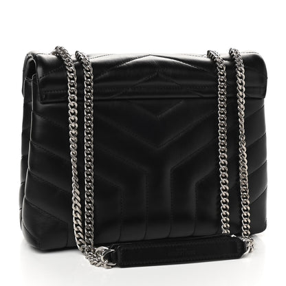 Saint Laurent Calfskin Y Quilted Monogram Small Loulou Chain Satchel Black 3 of 10