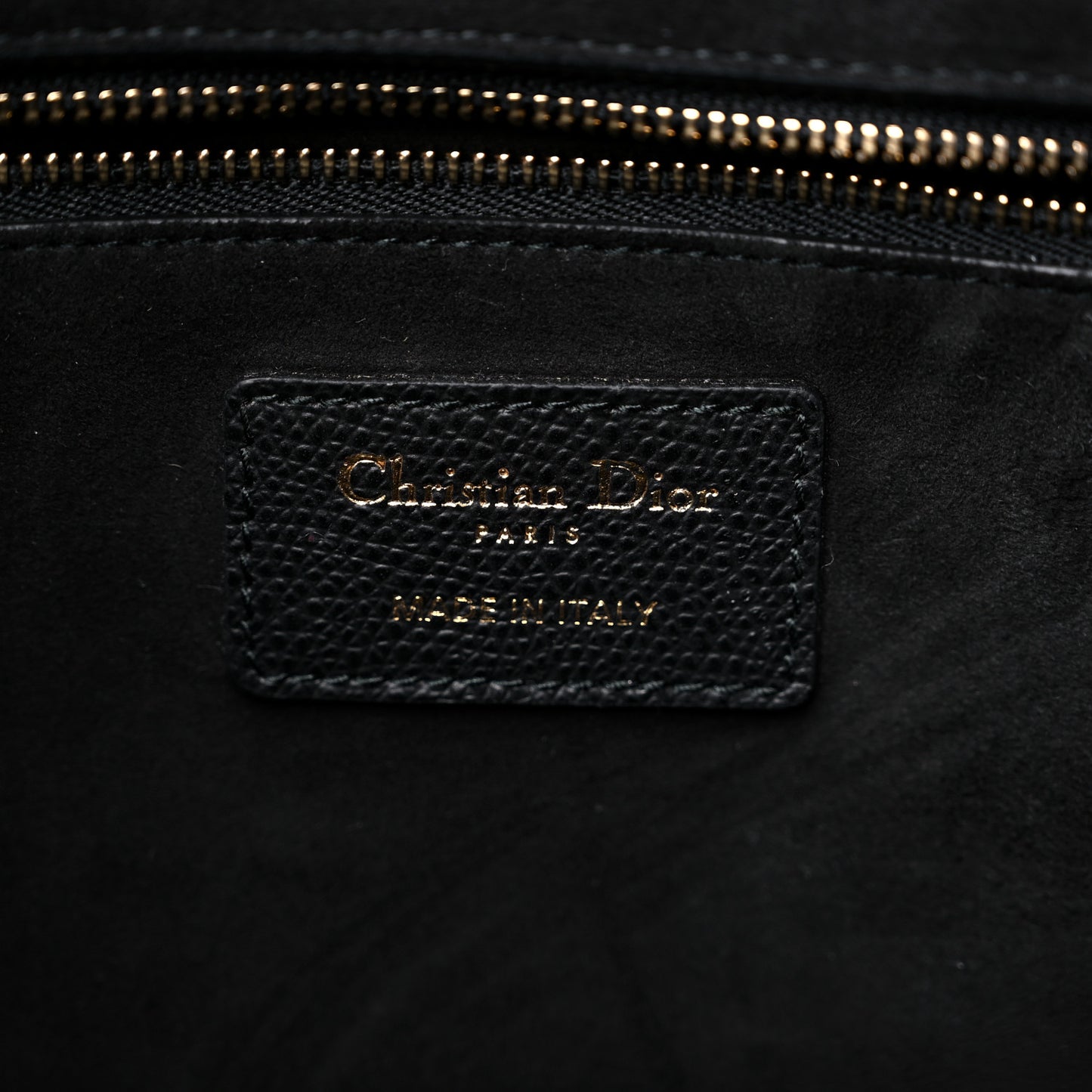 Grained Calfskin Large Lady Dior Black