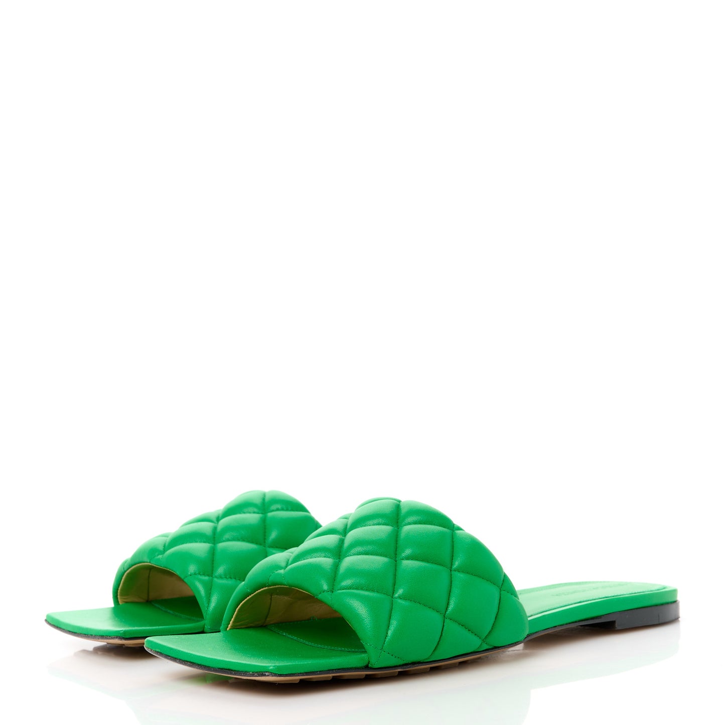 Nappa Matelasse Padded Flat Sandals 39 Parakeet