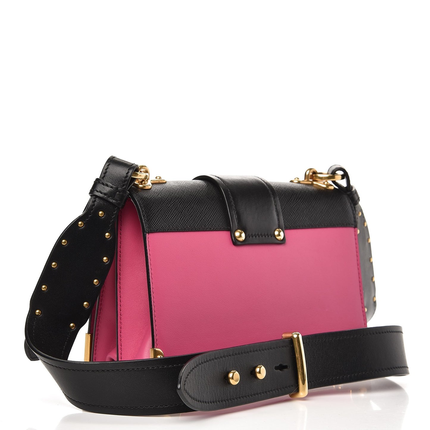 City Calf Saffiano Cahier Bag Fuxia Black