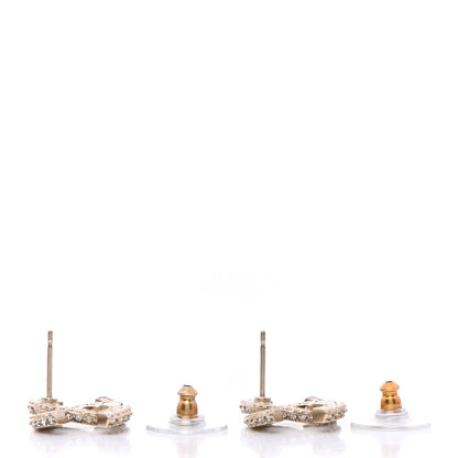 Chanel Crystal Timeless CC Earrings Light Gold 3 of 5