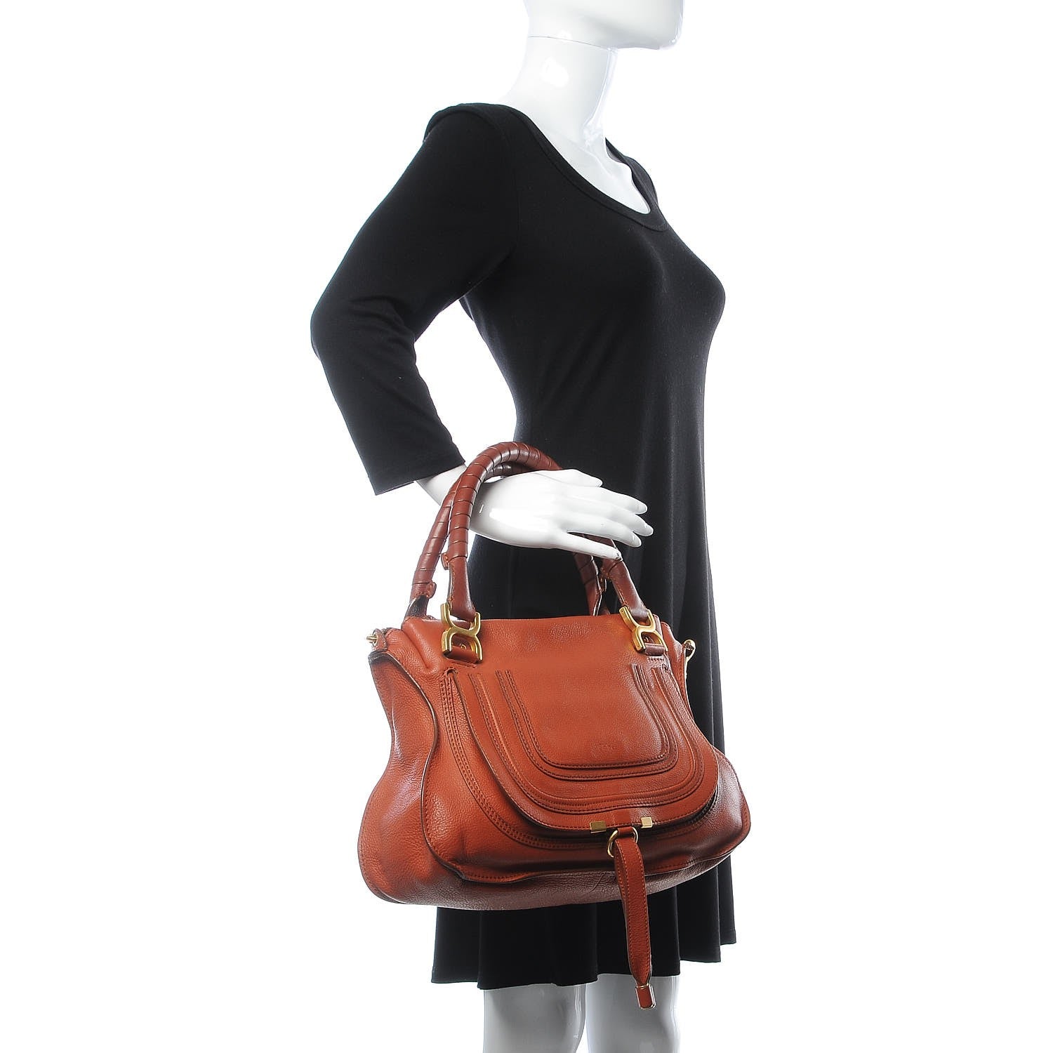 Chloe Calfskin Medium Marcie Satchel Tan 3 of 15