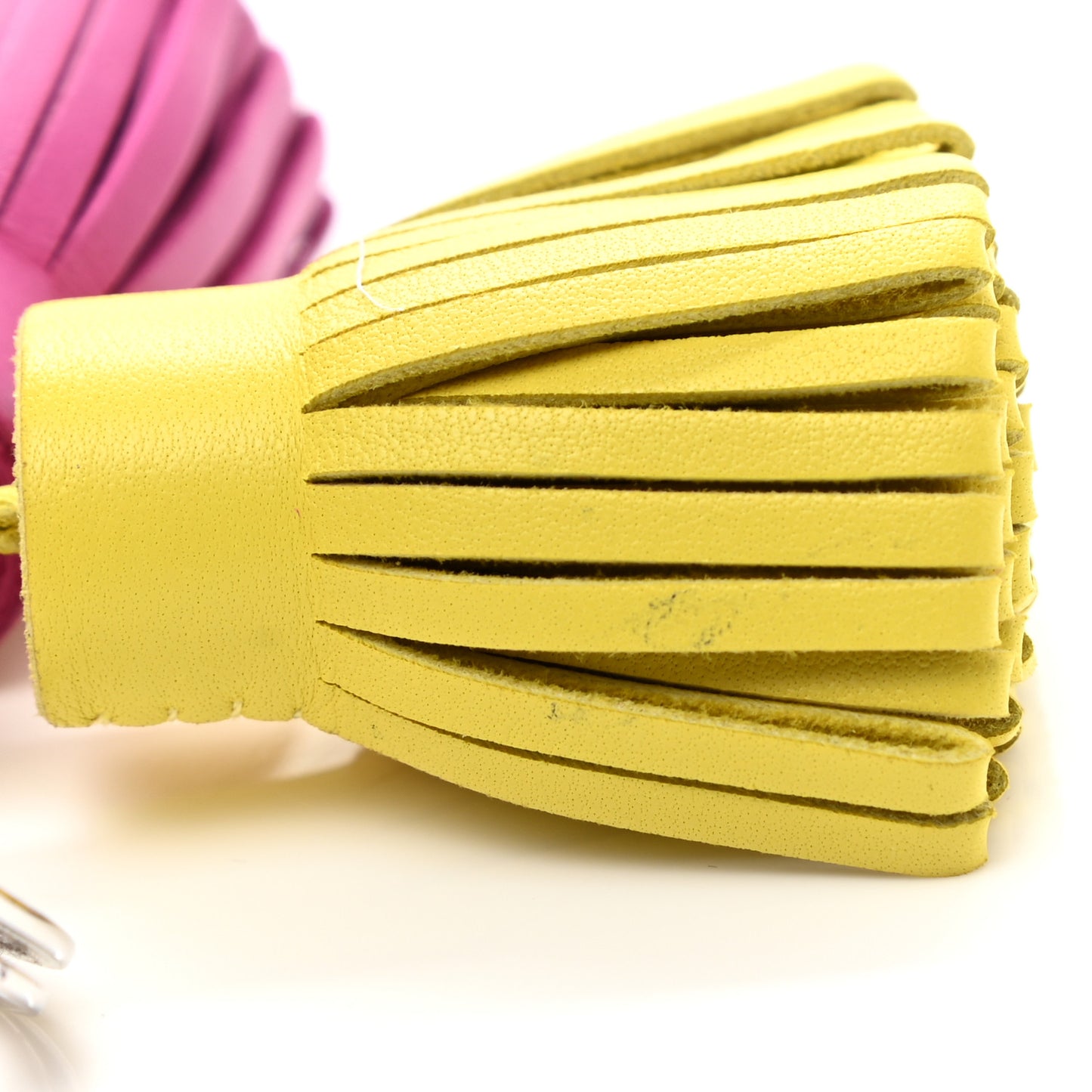 Lambskin Carmen Uno-Dos Key Holder Lime Rose Pourpre