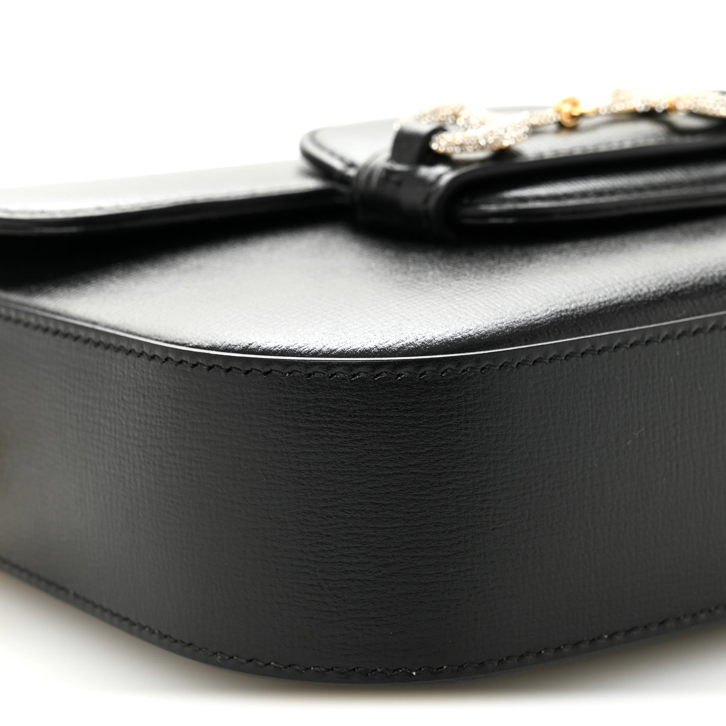 Azalea Calfskin Mini Crystal Horsebit 1955 Shoulder Bag Black