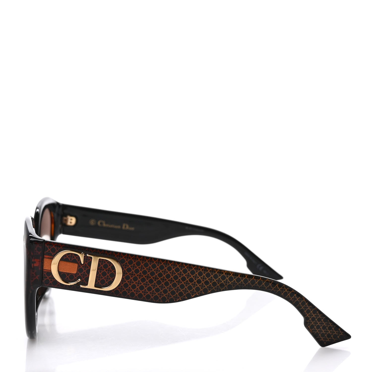 Christian Dior Acetate DDiorF Cat Eye Sunglasses Brown 3 of 8