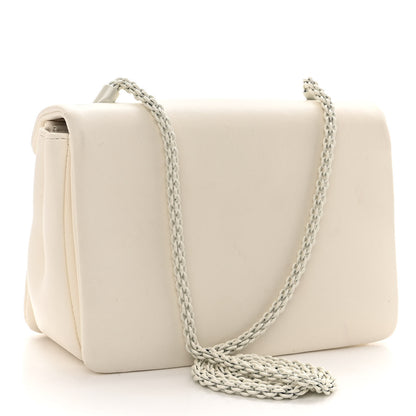 Valentino Garavani Nappa Lacquer Monochrome One Stud Chain Clutch Ivory 3 of 11