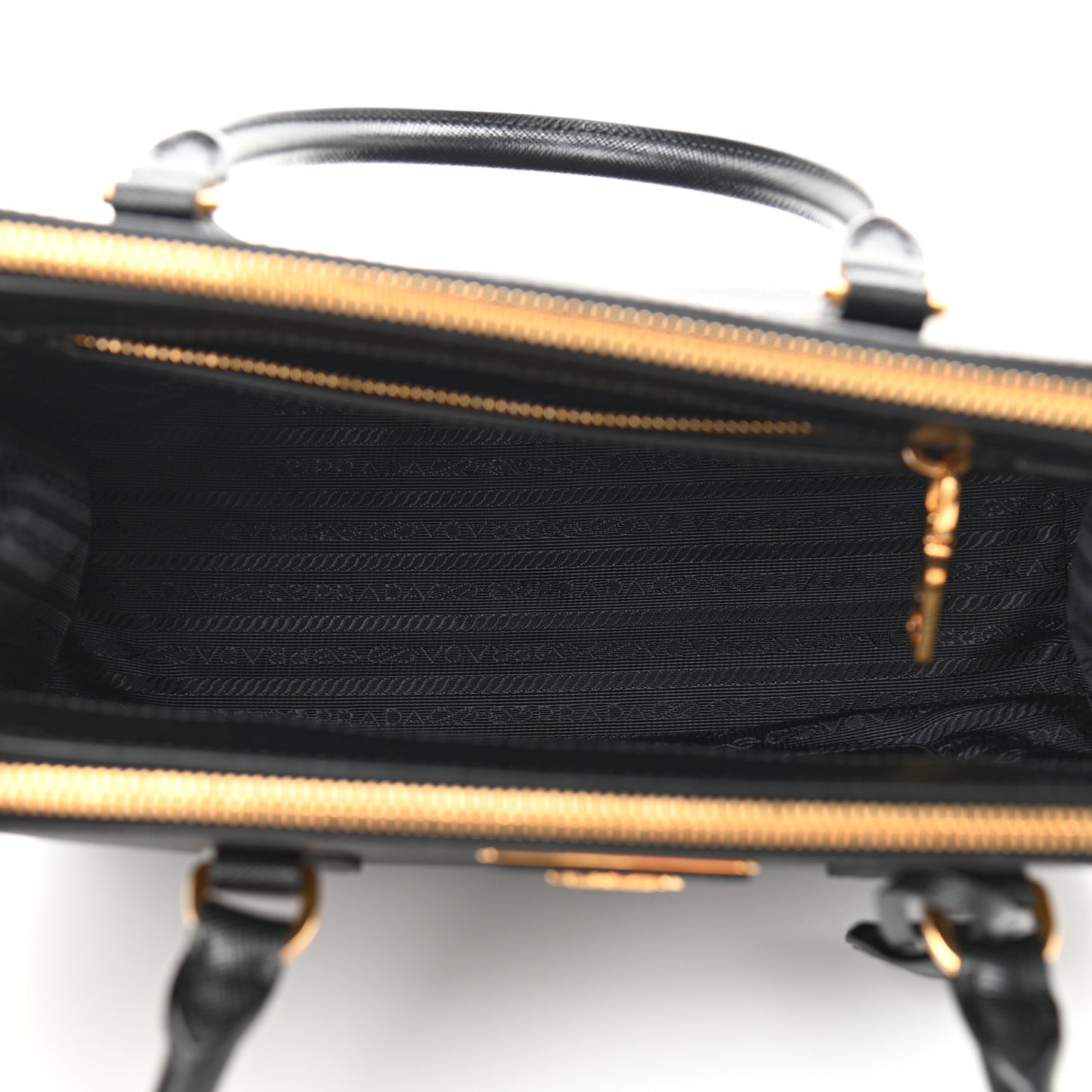 Saffiano Small Galleria Double Zip Tote Black