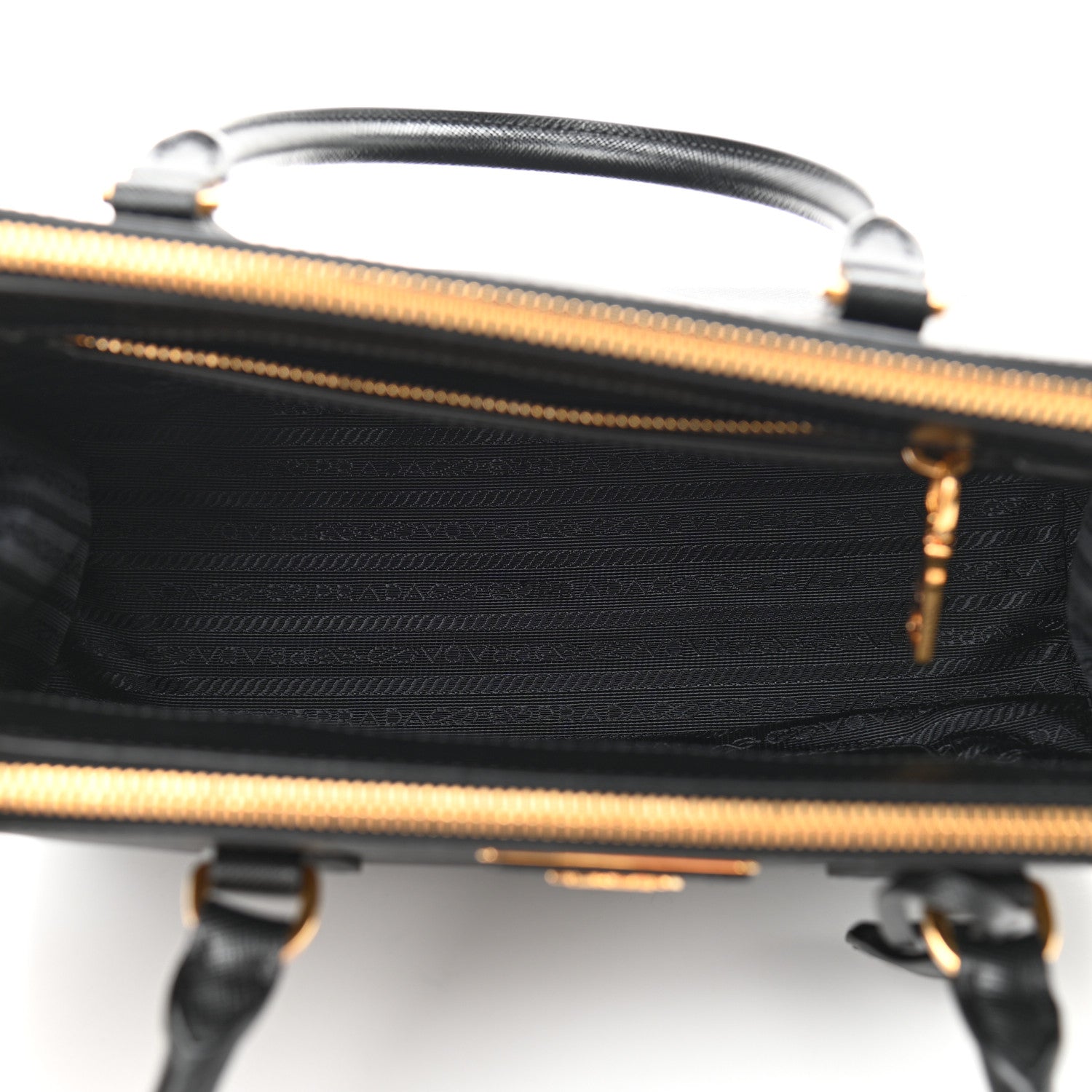Prada Saffiano Small Galleria Double Zip Tote Black 4 of 10