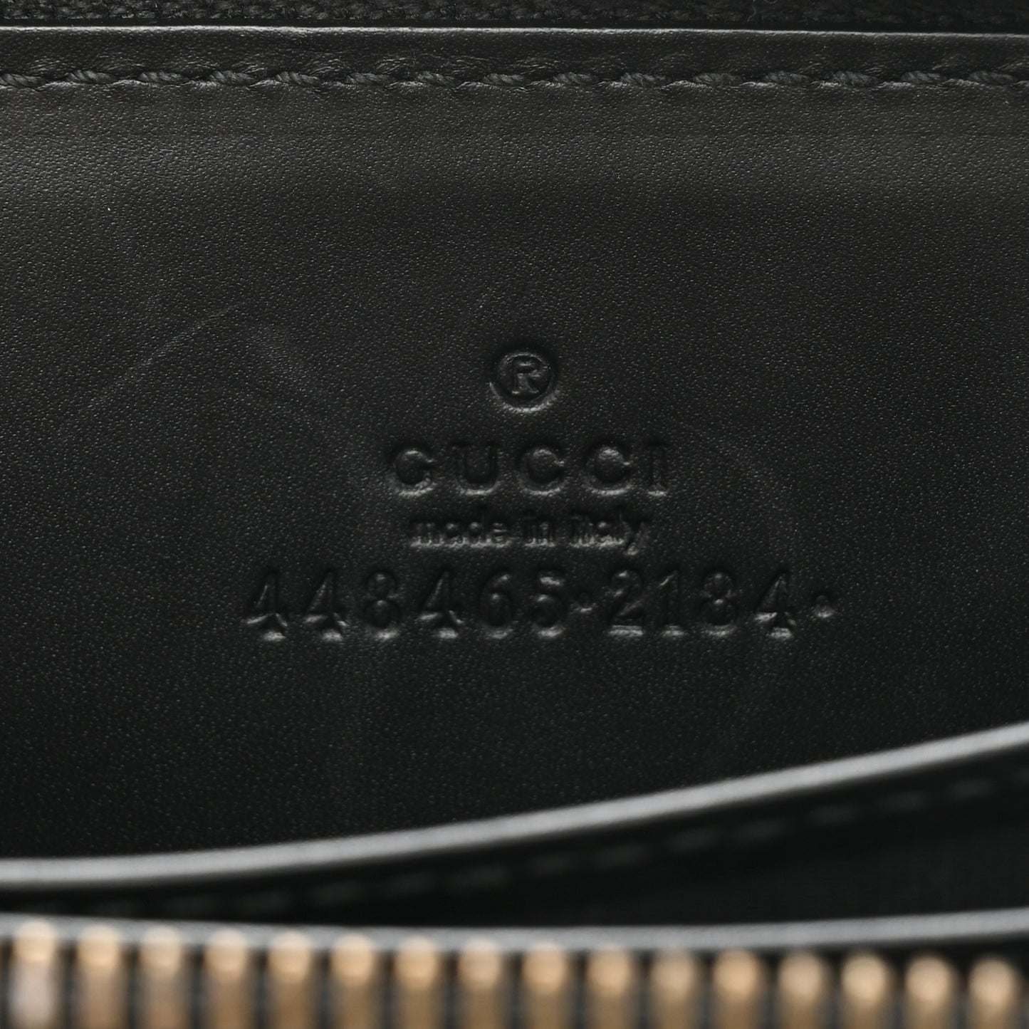 Calfskin GucciGhost Zip Around Card Case Black New Acquamarine