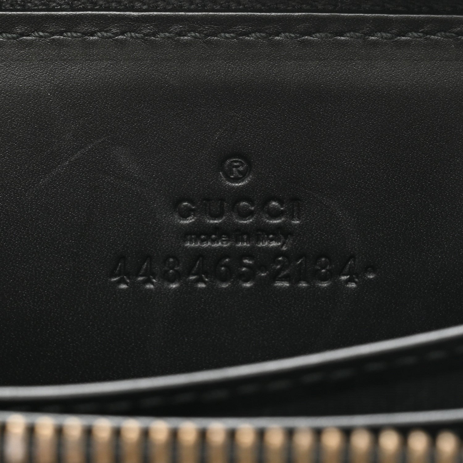 Gucci Calfskin GucciGhost Zip Around Card Case Black New Acquamarine 7 of 12