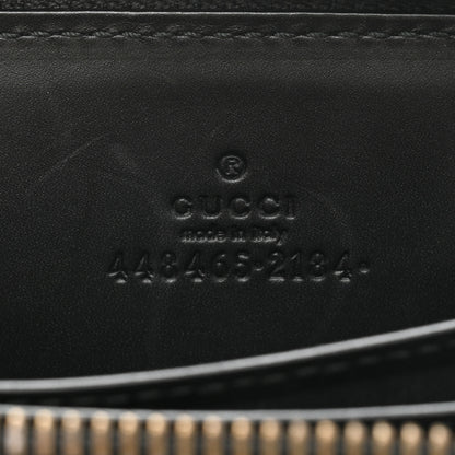 Gucci Calfskin GucciGhost Zip Around Card Case Black New Acquamarine 7 of 12