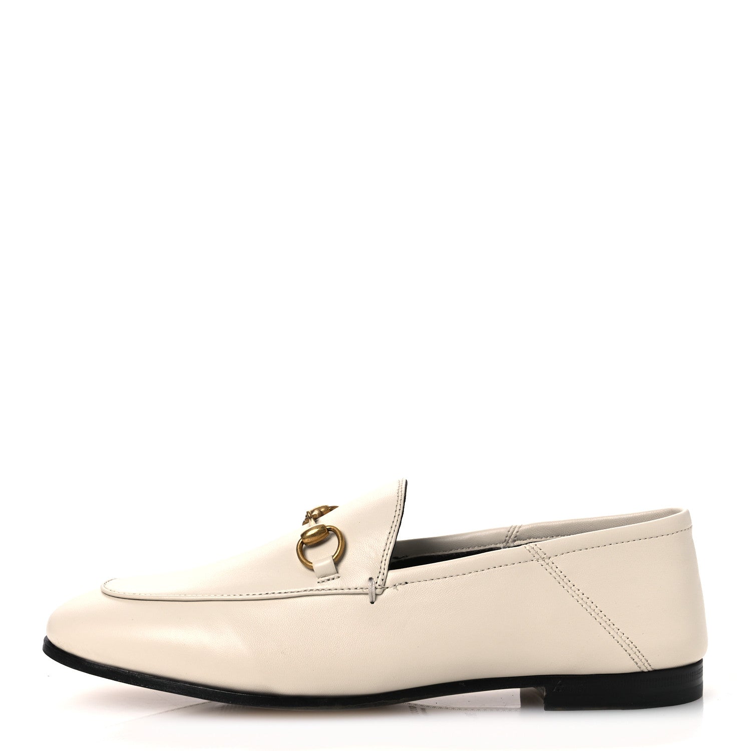 Gucci Lambskin Womens Brixton Horsebit Loafers 38.5 Mystic White 1 of 13