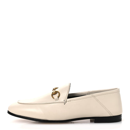 Gucci Lambskin Womens Brixton Horsebit Loafers 38.5 Mystic White 1 of 13