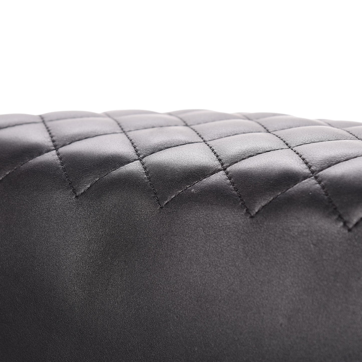 Calfskin Quilted Feather Weight Bowling Bag Black