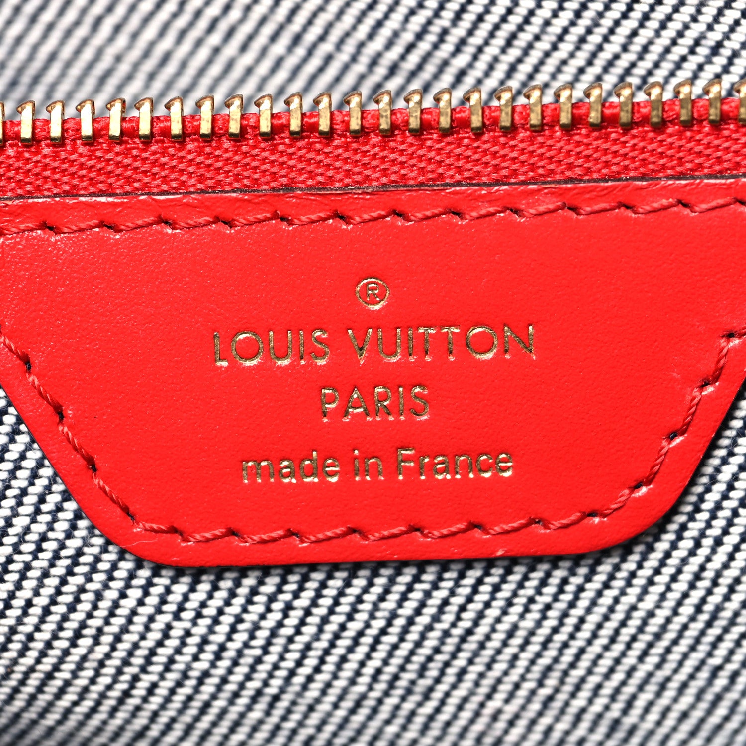 Louis Vuitton Denim Damier Monogram Onthego Blue Rouge 6 of 14