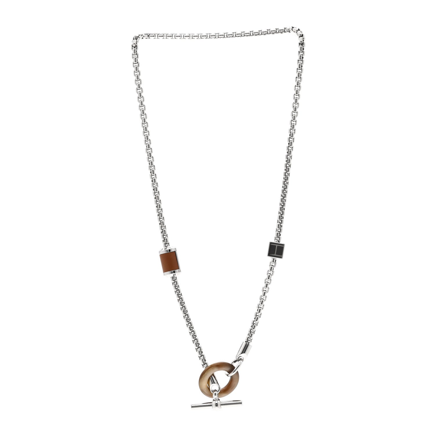 Hermes Palladium Buffalo Horn Swift Meli-Melo Necklace 3 of 5