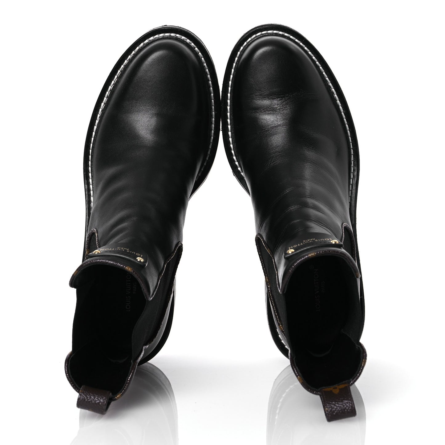 Calfskin Monogram Beaubourg Ankle Boots 38 Black