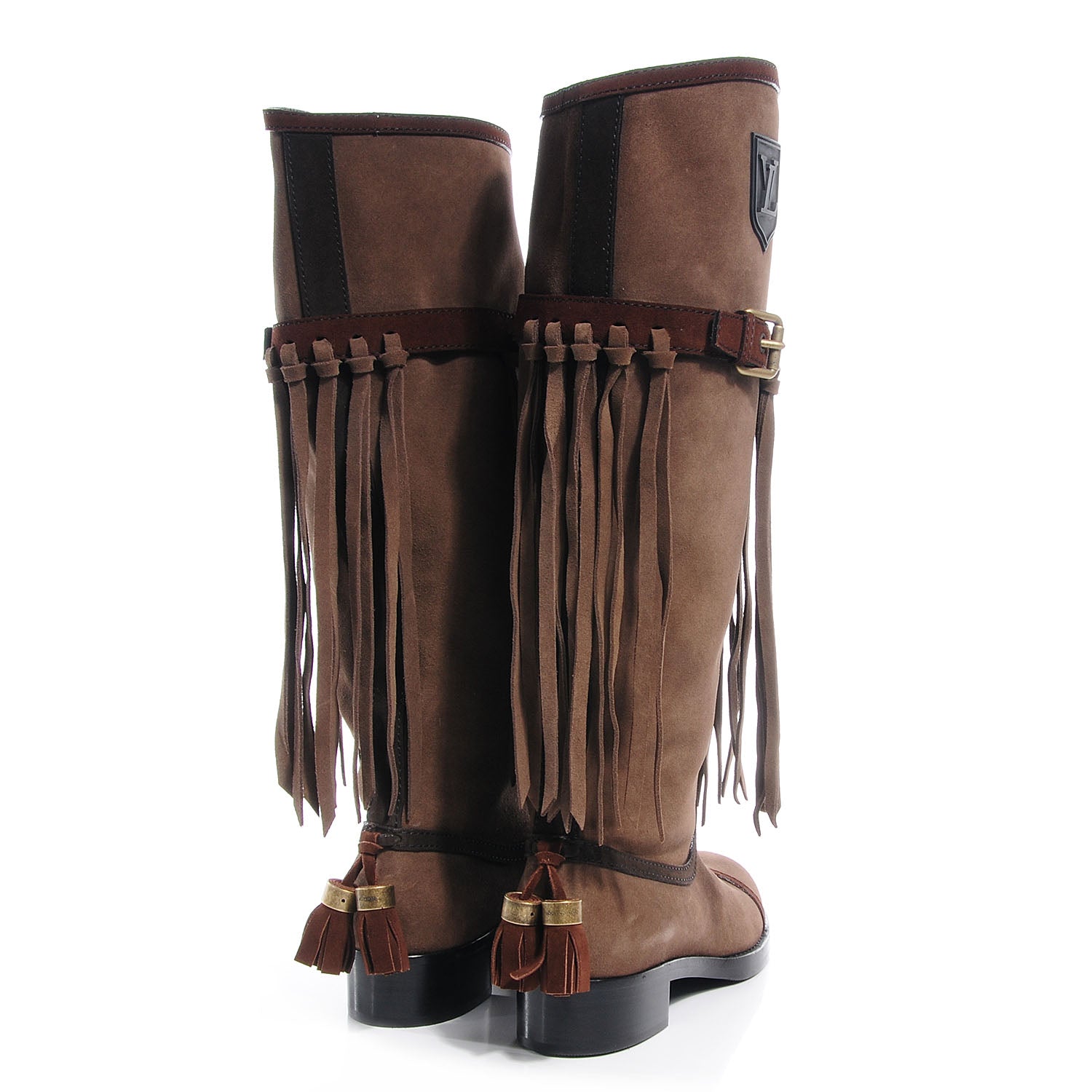 Louis Vuitton Suede Dakota High Boots Taupe 38.5 3 of 6