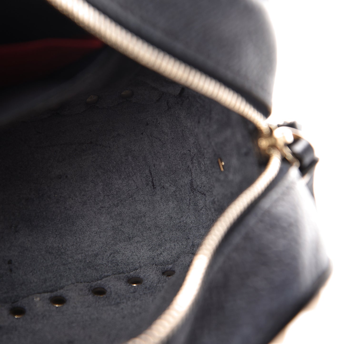 Pebbled Calfskin Rockstud Camera Crossbody Bag Deep Denim
